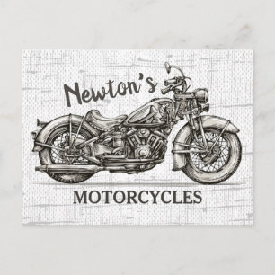  motorfiets - Aangepaste NAAM - Biker Garage Briefkaart