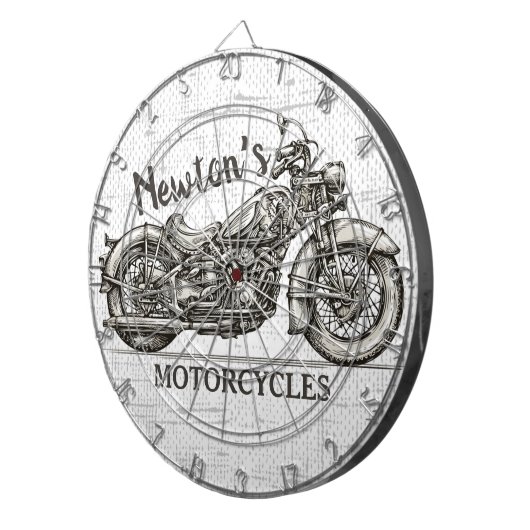  motorfiets - Aangepaste NAAM - Biker Garage Dartbord (Voorkant Rechts)