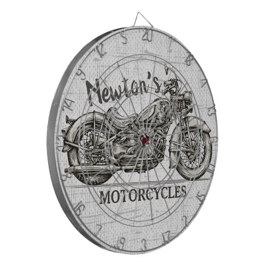  motorfiets - Aangepaste NAAM - Biker Garage Dartbord (Voorkant Links)