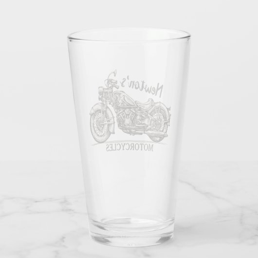  motorfiets - Aangepaste NAAM - Biker Garage Glas (Achterkant)