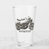  motorfiets - Aangepaste NAAM - Biker Garage Glas (Voorkant)