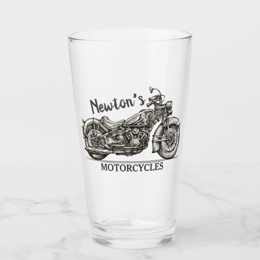  motorfiets - Aangepaste NAAM - Biker Garage Glas (Voorkant)