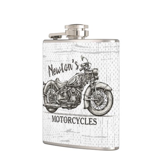  motorfiets - Aangepaste NAAM - Biker Garage Heupfles (Links)
