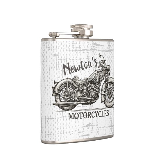  motorfiets - Aangepaste NAAM - Biker Garage Heupfles (Rechts)