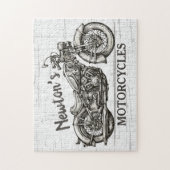  motorfiets - Aangepaste NAAM - Biker Garage Legpuzzel (Verticaal)