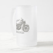  motorfiets - Aangepaste NAAM - Biker Garage Matglas Bierpul (Voorkant links)