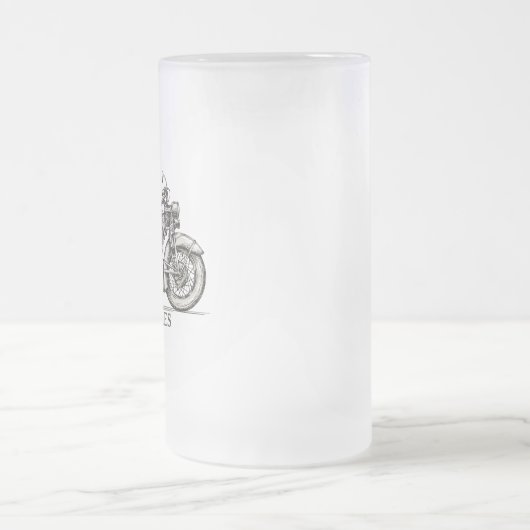 motorfiets - Aangepaste NAAM - Biker Garage Matglas Bierpul (Center)