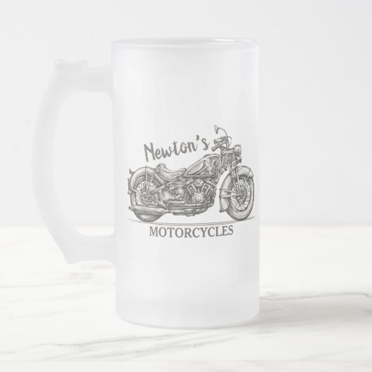  motorfiets - Aangepaste NAAM - Biker Garage Matglas Bierpul (Links)