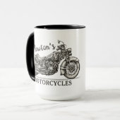 motorfiets - Aangepaste NAAM - Biker Garage Mok (Voorkant links)