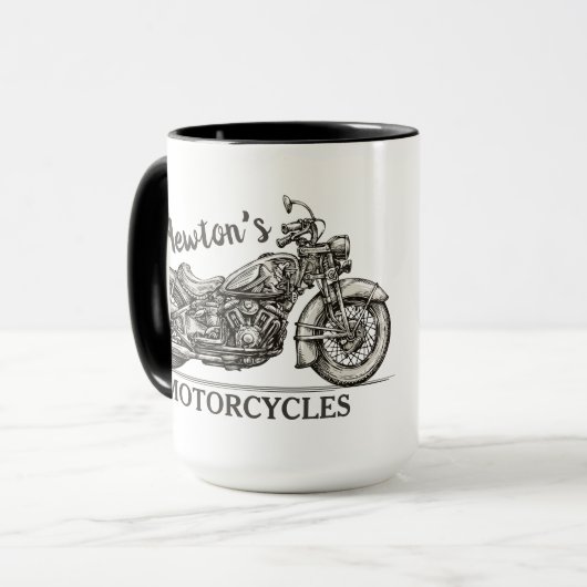  motorfiets - Aangepaste NAAM - Biker Garage Mok (Voorkant links)