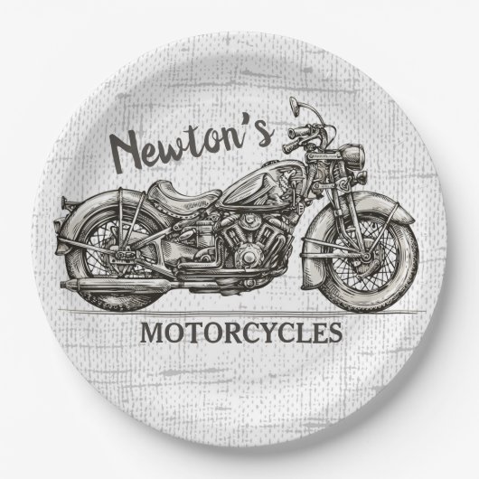  motorfiets - Aangepaste NAAM - Biker Garage Papieren Bordje (Voorkant)