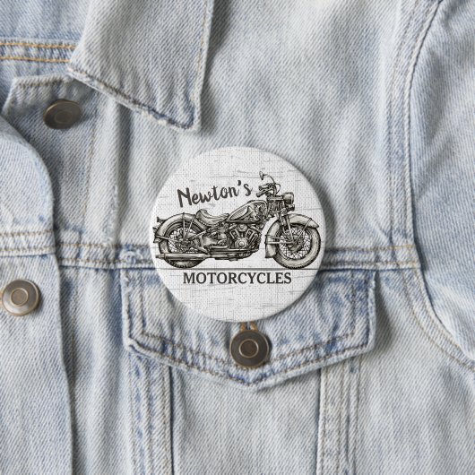 motorfiets - Aangepaste NAAM - Biker Garage Ronde Button 7,6 Cm (In situ)