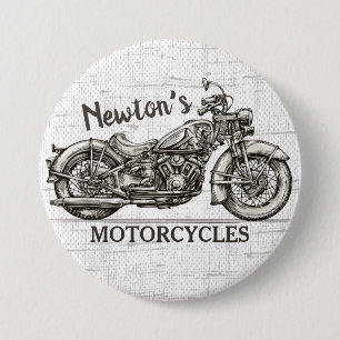 motorfiets - Aangepaste NAAM - Biker Garage Ronde Button 7,6 Cm