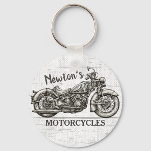  motorfiets - Aangepaste NAAM - Biker Garage Sleutelhanger