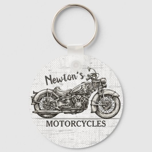  motorfiets - Aangepaste NAAM - Biker Garage Sleutelhanger (Voorkant)