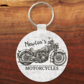  motorfiets - Aangepaste NAAM - Biker Garage Sleutelhanger (Voorkant)