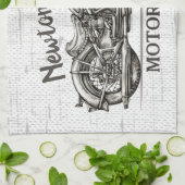 motorfiets - Aangepaste NAAM - Biker Garage Theedoek (Gevouwen)