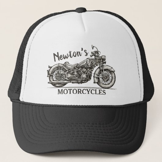  motorfiets - Aangepaste NAAM - Biker Garage Trucker Pet (Voorkant)