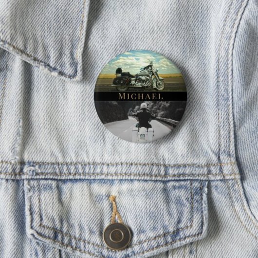 Motorfiets accessoire biker ronde button 5,7 cm