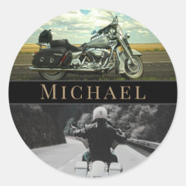 Motorfiets accessoire biker ronde sticker