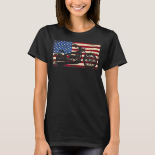 Motorfiets Amerikaanse Vlag Patriottische Vintage T-shirt