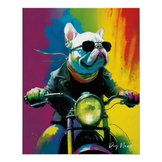 Motorfiets - Anime French Bulldog 003 Perfect Poster (Voorkant)