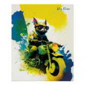 Motorfiets - Anime French Bulldog 007 Perfect Poster (Voorkant)