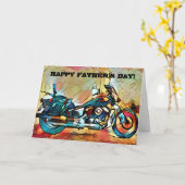 Motorfiets Art Vaderdag Kaart (Gele Bloem)