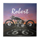 motorfiets - Auto's - Route 66 - SRF Tegeltje (Voorkant)