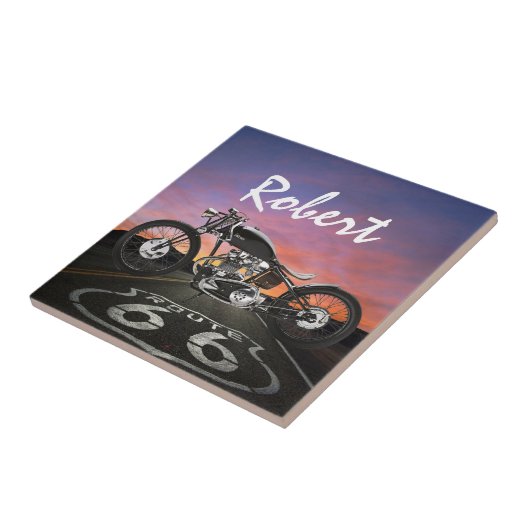 motorfiets - Auto's - Route 66 - SRF Tegeltje (Zijkant)