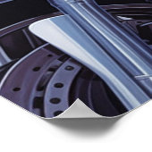 Motorfiets Babe airbrush art Poster (Hoek)