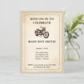  Motorfiets Baby shower Kaart (Staand voorkant)