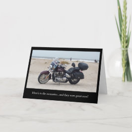 Motorfiets bij het strand Sympathy Card voor Biker Kaart