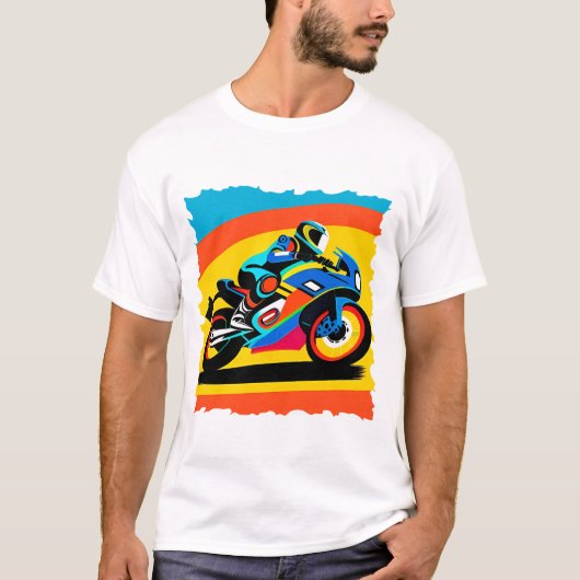 Motorfiets bij hoge snelheid t-shirt (Voorkant)
