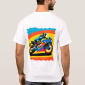 Motorfiets bij hoge snelheid t-shirt (Achterkant)