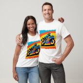 Motorfiets bij hoge snelheid t-shirt (Unisex)