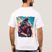 Motorfiets bij hoge snelheid t-shirt (Achterkant)