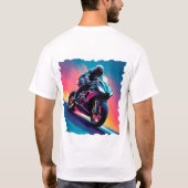 Motorfiets bij hoge snelheid t-shirt (Achterkant)