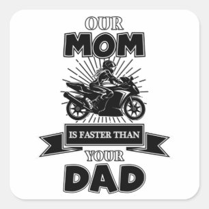 Motorfiets Bike Biker Funny  Gift Idee Vierkante Sticker