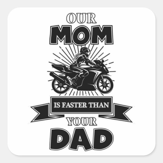 Motorfiets Bike Biker Funny Gift Idee Vierkante Sticker (Voorkant)