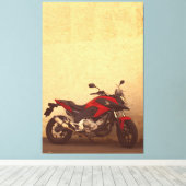 Motorfiets Bike Biker Rider Canvas Afdruk (Insitu (Houten vloer))