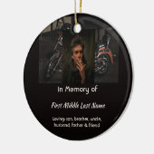 Motorfiets Biker Aandenken Keramisch Ornament (Links)
