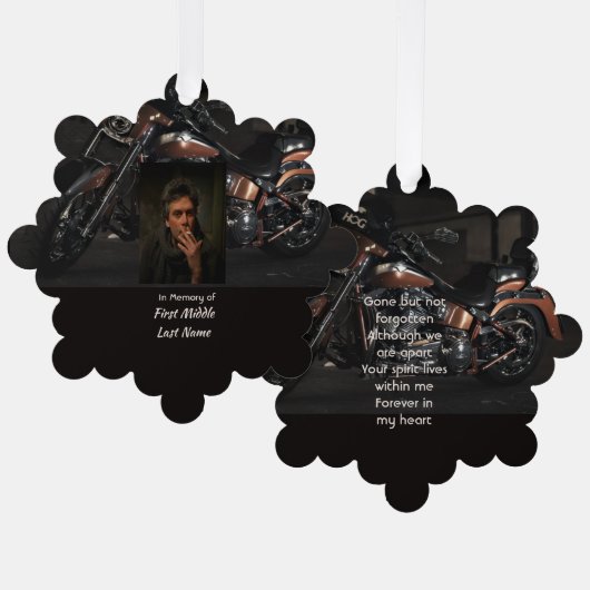Motorfiets Biker Aandenken Ornament Kaart (Voorkant / Achterkant)