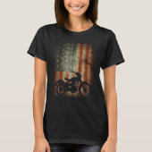 Motorfiets Biker America Flag Patriotic Grunge T-shirt (Voorkant)