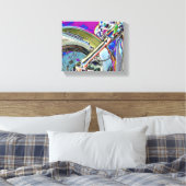 Motorfiets Biker Art Bright Neon Canvas Afdruk (Insitu (Slaapkamer))
