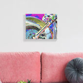 Motorfiets Biker Art Bright Neon Canvas Afdruk (Insitu (Woonkamer))