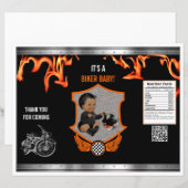 Motorfiets Biker Baby Oranje Zwarte Chipzak (Voorkant / Achterkant)
