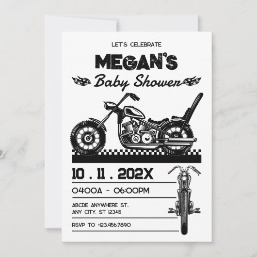 Motorfiets biker baby shower Kaart (Voorkant)