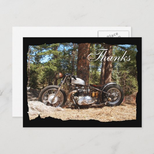 Motorfiets Biker Bedankt Briefkaart (Voorkant / Achterkant)