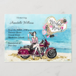 Motorfiets biker bridal Shower-uitnodiging Kaart